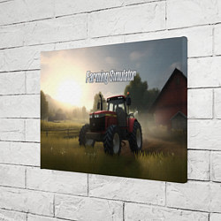 Холст прямоугольный Farming Simulator - Красный трактор, цвет: 3D-принт — фото 2