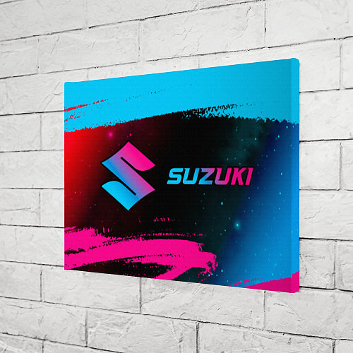 Картина прямоугольная Suzuki - neon gradient: надпись и символ / 3D-принт – фото 3