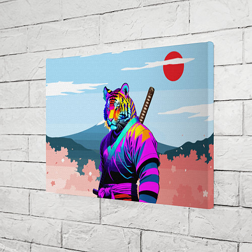 Картина прямоугольная Тигр-самурай - Япония / 3D-принт – фото 3