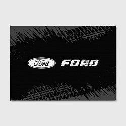 Холст прямоугольный Ford speed на темном фоне со следами шин: надпись, цвет: 3D-принт — фото 2