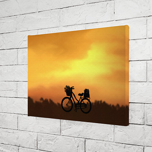 Картина прямоугольная Велосипед на закате / 3D-принт – фото 3
