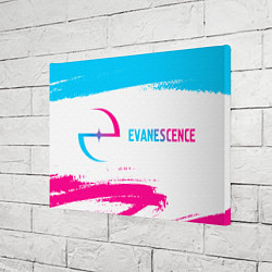 Холст прямоугольный Evanescence neon gradient style: надпись и символ, цвет: 3D-принт — фото 2