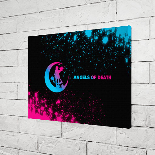 Картина прямоугольная Angels of Death - neon gradient: надпись и символ / 3D-принт – фото 3