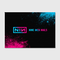 Холст прямоугольный Nine Inch Nails - neon gradient: надпись и символ, цвет: 3D-принт — фото 2