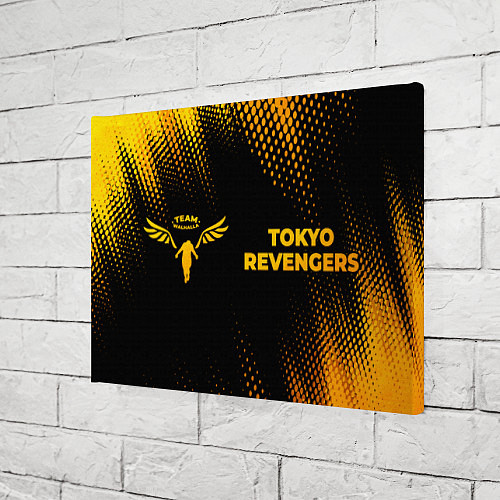 Картина прямоугольная Tokyo Revengers - gold gradient: надпись и символ / 3D-принт – фото 3