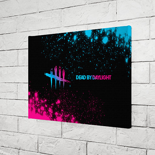 Картина прямоугольная Dead by Daylight - neon gradient: надпись и символ / 3D-принт – фото 3