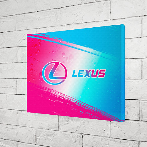 Картина прямоугольная Lexus neon gradient style: надпись и символ / 3D-принт – фото 3