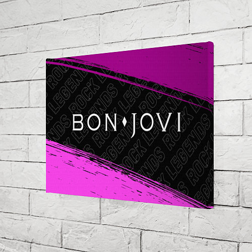 Картина прямоугольная Bon Jovi rock legends: надпись и символ / 3D-принт – фото 3