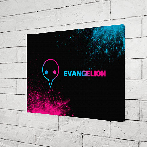 Картина прямоугольная Evangelion - neon gradient: надпись и символ / 3D-принт – фото 3