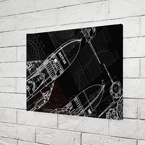 Картина прямоугольная Чертеж ракеты / 3D-принт – фото 3