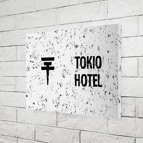 Картина прямоугольная Tokio Hotel glitch на светлом фоне: надпись и симв / 3D-принт – фото 3