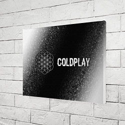 Холст прямоугольный Coldplay glitch на темном фоне: надпись и символ, цвет: 3D-принт — фото 2