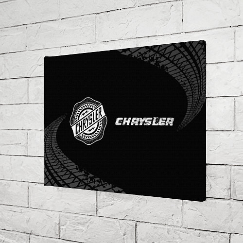 Картина прямоугольная Chrysler speed на темном фоне со следами шин: надп / 3D-принт – фото 3