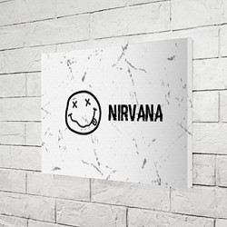Холст прямоугольный Nirvana glitch на светлом фоне: надпись и символ, цвет: 3D-принт — фото 2