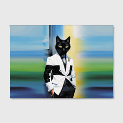 Холст прямоугольный Cat fashionista - neural network - pop art, цвет: 3D-принт — фото 2