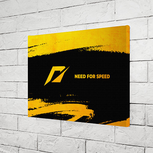 Картина прямоугольная Need for Speed - gold gradient: надпись и символ / 3D-принт – фото 3