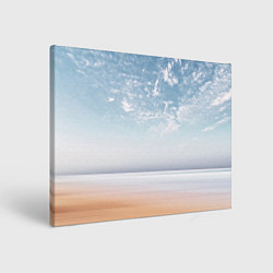 Холст прямоугольный Песчаный пляж и красивое небо, цвет: 3D-принт