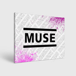 Холст прямоугольный Muse rock legends: надпись и символ, цвет: 3D-принт