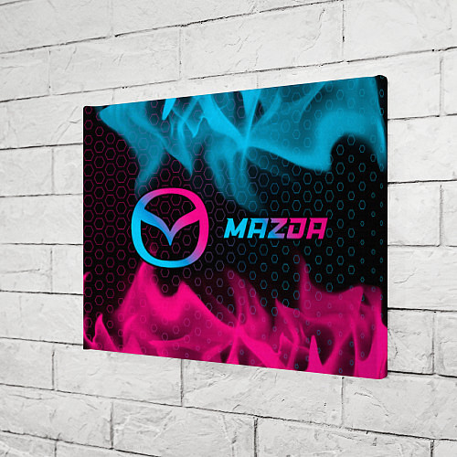Картина прямоугольная Mazda - neon gradient: надпись и символ / 3D-принт – фото 3