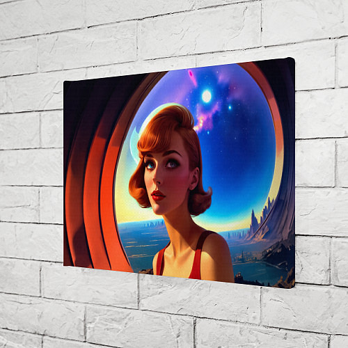 Картина прямоугольная Девушка в спиральном тоннеле / 3D-принт – фото 3