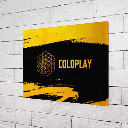 Картина прямоугольная Coldplay - gold gradient: надпись и символ / 3D-принт – фото 3