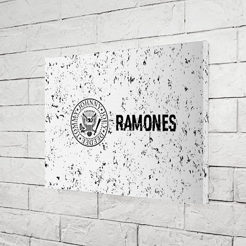 Картина прямоугольная Ramones glitch на светлом фоне: надпись и символ / 3D-принт – фото 3