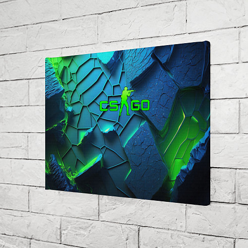 Картина прямоугольная CS GO blue green style / 3D-принт – фото 3