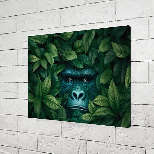 Картина прямоугольная Горилла в кустах джунгли / 3D-принт – фото 3