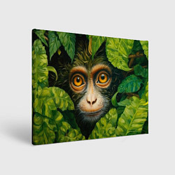 Холст прямоугольный Обезьянка в джунгли, цвет: 3D-принт