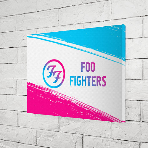 Картина прямоугольная Foo Fighters neon gradient style: надпись и символ / 3D-принт – фото 3