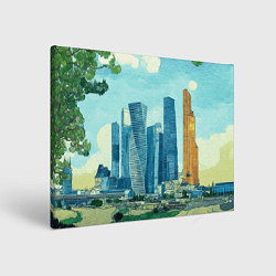 Холст прямоугольный Москва-сити Ван Гог, цвет: 3D-принт