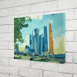 Холст прямоугольный Москва-сити Ван Гог, цвет: 3D-принт — фото 2