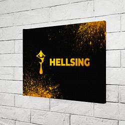 Холст прямоугольный Hellsing - gold gradient: надпись и символ, цвет: 3D-принт — фото 2