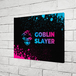 Холст прямоугольный Goblin Slayer - neon gradient: надпись и символ, цвет: 3D-принт — фото 2