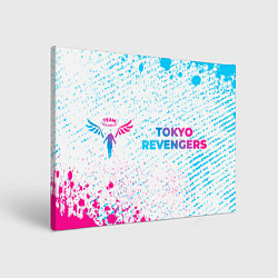 Холст прямоугольный Tokyo Revengers neon gradient style: надпись и сим, цвет: 3D-принт