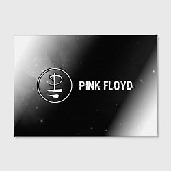 Холст прямоугольный Pink Floyd glitch на темном фоне: надпись и символ, цвет: 3D-принт — фото 2