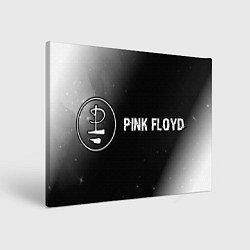 Холст прямоугольный Pink Floyd glitch на темном фоне: надпись и символ, цвет: 3D-принт
