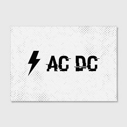 Холст прямоугольный AC DC glitch на светлом фоне: надпись и символ, цвет: 3D-принт — фото 2