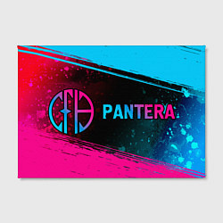 Холст прямоугольный Pantera - neon gradient: надпись и символ, цвет: 3D-принт — фото 2