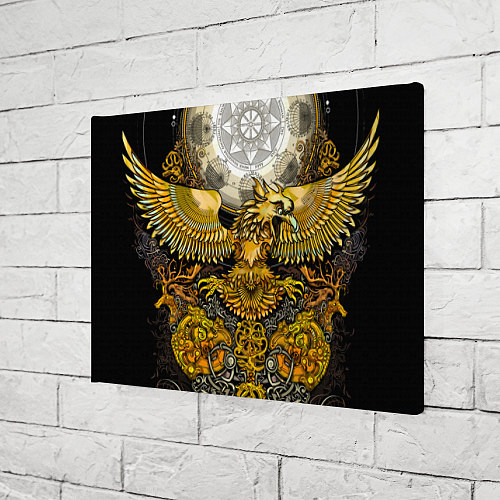 Картина прямоугольная Золотой орёл - славянский орнамент / 3D-принт – фото 3