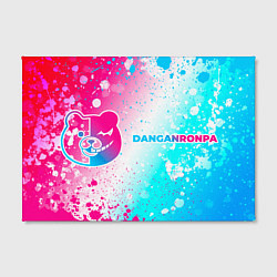 Холст прямоугольный Danganronpa neon gradient style: надпись и символ, цвет: 3D-принт — фото 2