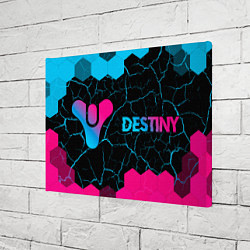 Холст прямоугольный Destiny - neon gradient: надпись и символ, цвет: 3D-принт — фото 2