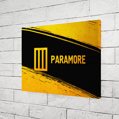 Картина прямоугольная Paramore - gold gradient: надпись и символ / 3D-принт – фото 3