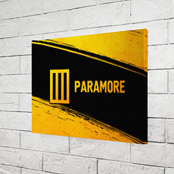 Холст прямоугольный Paramore - gold gradient: надпись и символ, цвет: 3D-принт — фото 2