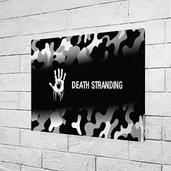Холст прямоугольный Death Stranding glitch на темном фоне: надпись и с, цвет: 3D-принт — фото 2