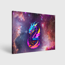 Холст прямоугольный Space dragon - neon glow - neural network, цвет: 3D-принт