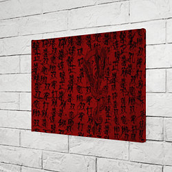 Холст прямоугольный Красный дракон и катана - иероглифы, цвет: 3D-принт — фото 2