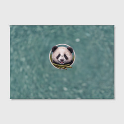 Холст прямоугольный Милая мордочка панды с бамбуком, цвет: 3D-принт — фото 2