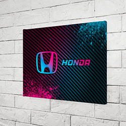 Холст прямоугольный Honda - neon gradient: надпись и символ, цвет: 3D-принт — фото 2