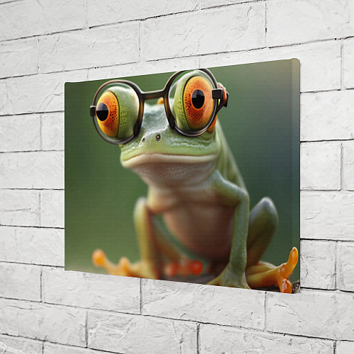 Картина прямоугольная Забавная лягушка в очках / 3D-принт – фото 3
